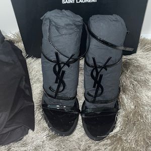 Black patent leather YSL stiletto